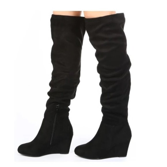 Chinese Laundry Over the Knee Wedge Boot - Picture 1 of 13